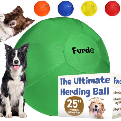 Furdo Herding Ball für Hunde, Australian Shepherd, für Rinderhunde, für Border Collie, für Blue Heelers & andere mittelgroße bis große Hunde, Herding Dog Ball, Herding Hundespielzeug, Pferdeball - von Furdo