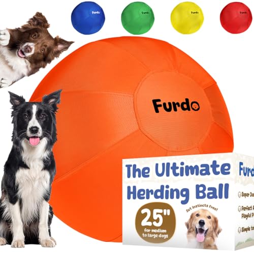 Furdo Herding Ball für Hunde, für Australian Shepherd, für Rinderhunde, für Border Collie, für Blue Heelers & andere mittelgroße bis große Hunde, Herding Dog Ball, Herding Hundespielzeug, Pferdeball - von Furdo