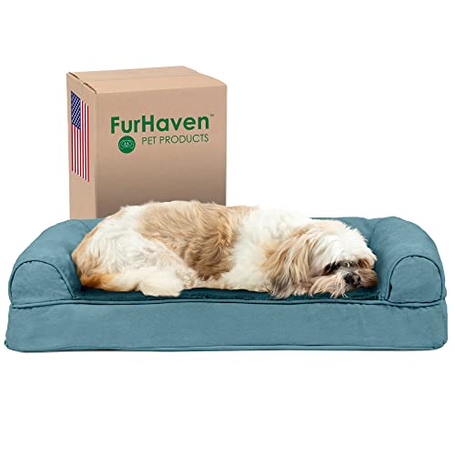 Furhaven Cooling Gel Infused Memory Foam an Sofa Pet Bett für Hunde und Katzen von Furhaven