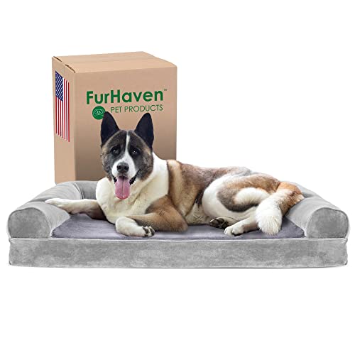 furhaven Cooling Gel Infused Memory Foam an Sofa Pet Bett für Hunde und Katzen von Furhaven