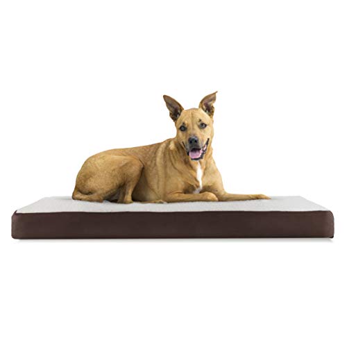 Furhaven Large Memory Foam Dog Bed Sherpa & Suede Mattress w/Removable Washable Cover - Espresso, Large von Furhaven