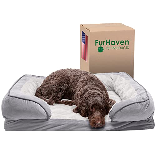 Furhaven Haustier-Hundebett, Große Hundebetten für Große Hunde, Mittlere Kleine Hundebetten für Mittlere Kleine Hunde, Hundebett für Kisten, Sofa und Couch von Furhaven