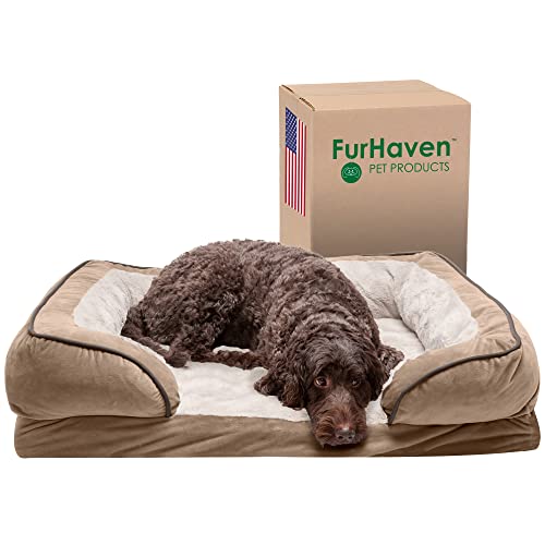 Furhaven Haustier-Hundebett, Große Hundebetten für Hunde, Mittlere Kleine Hundebett Orthopädische Memory Foam Hundebetten, Abnehmbarer waschbarer Bezug, Kisten, Sofa und Couch von Furhaven