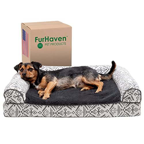 Furhaven Haustier-Hundebett, Große Hundebetten für Hunde, Mittlere Kleine Hundebett Orthopädische Memory Foam Hundebetten, Abnehmbarer waschbarer Bezug, Kisten, Sofa und Couch von Furhaven