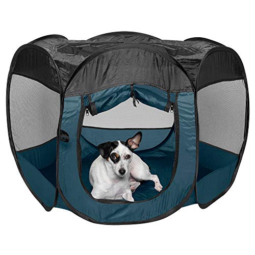 Furhaven Pop Up Playpen Pet Tent Playground - Sailor Blue, Medium von Furhaven