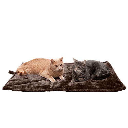 Furhaven Large Cat Bed ThermaNAP Quilted Faux Fur Self-Warming Pad, Washable - Espresso, Large von Furhaven