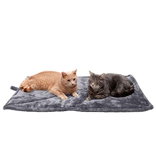 Furhaven Large Cat Bed ThermaNAP Quilted Faux Fur Self-Warming Pad, Washable - Gray, Large von Furhaven