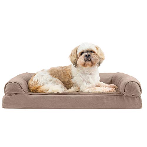 Furhaven Medium Orthopedic Dog Bed Plush & Suede Sofa-Style w/Removable Washable Cover - Almondine, Medium von Furhaven