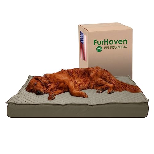 Furhaven XL Orthopedic Dog Bed Water-Resistant Indoor/Outdoor Quilt Top Convertible Mattress w/Removable Washable Cover - Dark Sage, Jumbo (X-Large) von Furhaven