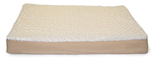 Furhaven Pet 68,58 x 91,44 cm große Plüschmatte mit luxuriösem, orthopädischem Hundebett, Large, Cremefarben von Furhaven