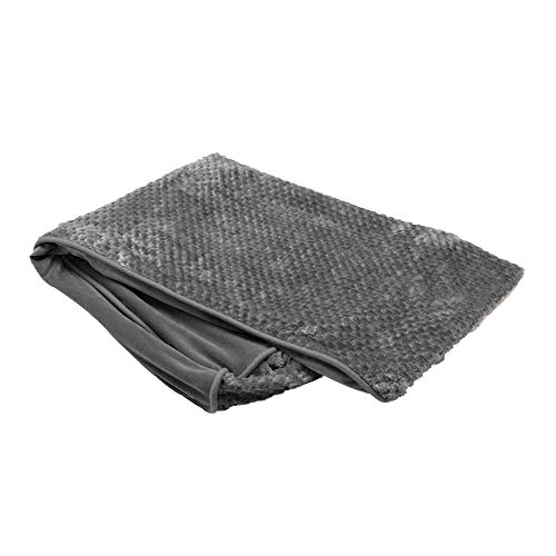 Furhaven Minky Ersatzbezug für Hundebett, Plüsch und Samt, Grau, Jumbo Plus (XXL) von Furhaven