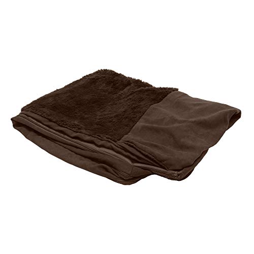 Furhaven Ersatz-Hundebettbezug aus Plüsch und Wildleder, Sofa-Stil, maschinenwaschbar, Espresso, Jumbo (X-Large) von Furhaven