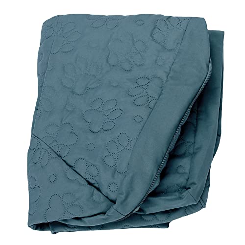 Furhaven Pinsonic Ersatzbezug für Hundebett, gesteppt, L-Form, Bluestone, Jumbo, Größe XL von Furhaven