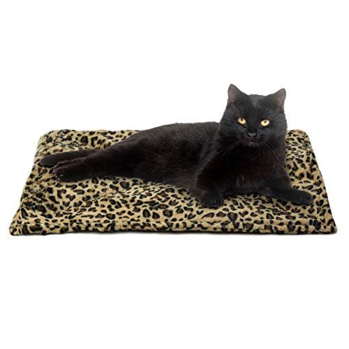 Furhaven Small Cat Bed ThermaNAP Quilted Faux Fur Self-Warming Pad, Washable - Leopard Print, Small von Furhaven