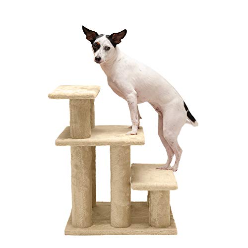 Furhaven Steady Paws Multi-Step Pet Stairs for High Beds & Sofas - Cream, 3-Step von Furhaven