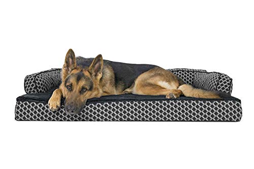 Furhaven XL Orthopedic Dog Bed Comfy Couch Plush & Decor Sofa-Style w/Removable Washable Cover - Diamond Gray, Jumbo (X-Large) von Furhaven