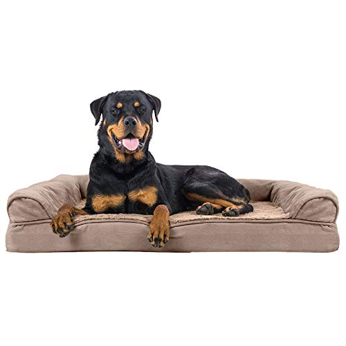 Furhaven XL Orthopedic Dog Bed Plush & Suede Sofa-Style w/Removable Washable Cover - Almondine, Jumbo (X-Large) von Furhaven