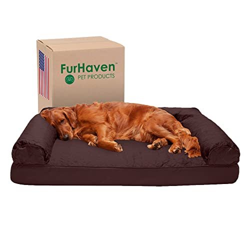 Furhaven XL Orthopedic Dog Bed Quilted Sofa-Style w/Removable Washable Cover - Coffee, Jumbo (X-Large) von Furhaven