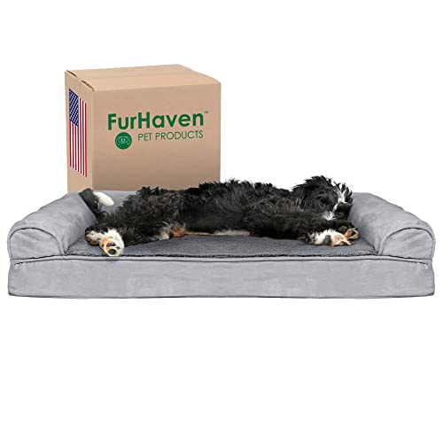 furhaven Cooling Gel Infused Memory Foam an Sofa Pet Bett für Hunde und Katzen von Furhaven