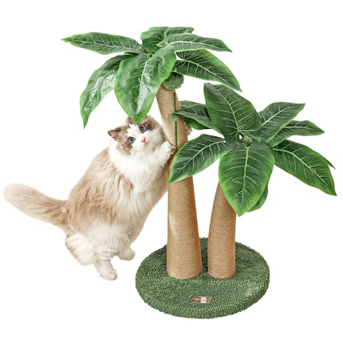 Furlogy Kratzbäume für Innen- und Außenkatzen, 72 cm hoher Kratzbaum mit natürlichem Sisalseil, 2 Gebogene Kratzstämme und 5 interaktive Bälle (Stil B) von Furlogy