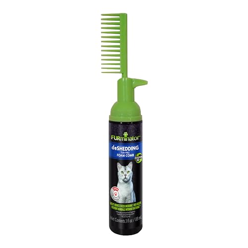 FURminator Wannenfreier Enthaarungsschaumkamm, 85 ml, Fellpflegekamm für Katzen, hilft das Fell zu erfrischen und Gerüche zu reduzieren, ohne auszuspülen von Furminator