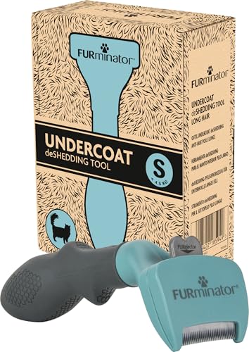 FURminator deShedding Tool Katzen Größe S Langhaar - Katzenbürste für kleine Katzen zur Entfernung der Unterwolle von Furminator