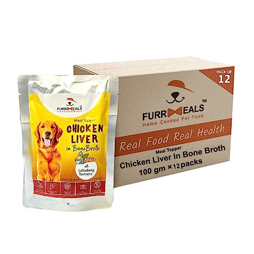 FurrMeals Meal Topper for Dogs | Chicken Liver in Bone Broth with Lakadong Turmeric | Wet Dog Food/Gravy - Pack of 12 x 100gm von FurrMeals