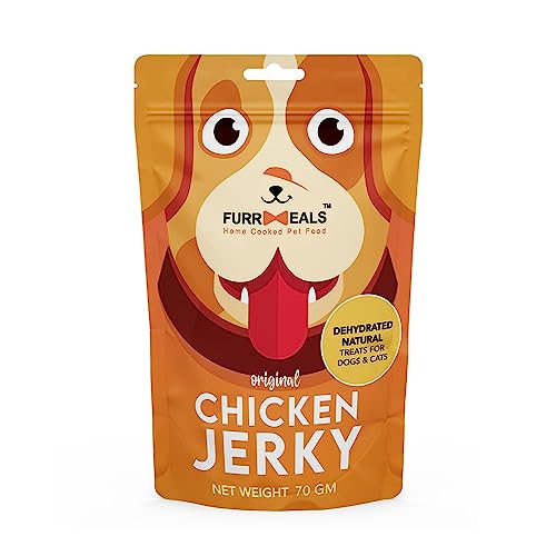 FurrMeals Original Chicken Jerky | High Protein Low Fat | Natural Treat for Dogs & Cats | Zero Preservative Human Grade Dog Treat | Pack of 1 x 70gm von FurrMeals