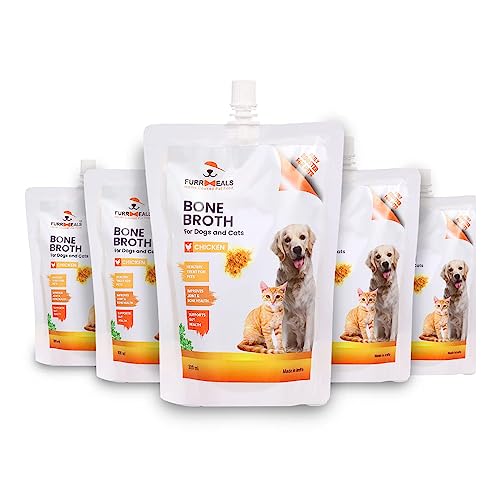 FurrMeals Ready to Serve Chicken Bone Broth | Gravy/Wet Dog Food | Treat for Dogs and Cats | 300ml x Pack of 5 | Joint Health Natural Supplement von FurrMeals