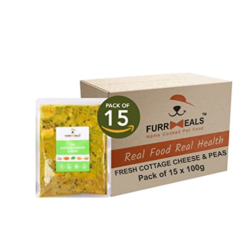 FurrMeals Wet Dog Food | Fresh Cottage Cheese & Peas | Pack of 15 x 100gm | All Breed | Gluten Free | Preservative Free | Ready-to-Eat Fresh Dog Food von FurrMeals