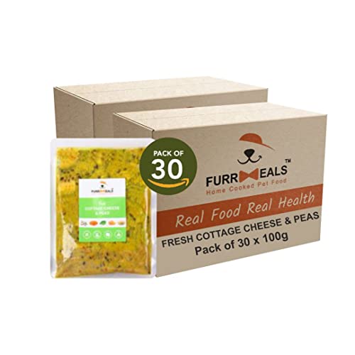 FurrMeals Wet Dog Food | Fresh Cottage Cheese & Peas | Pack of 30 x 100gm | All Breed | Gluten Free | Preservative Free | Ready-to-Eat Fresh Dog Food von FurrMeals