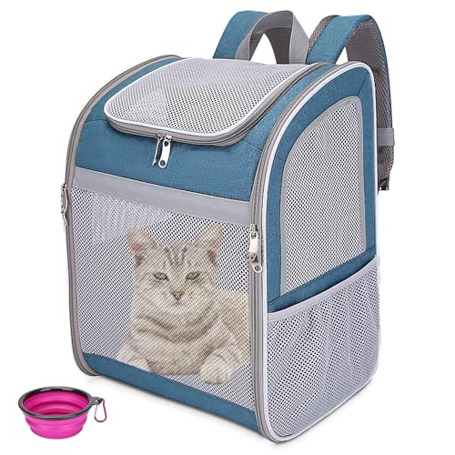 FurrPhunny Katzen-Rucksack-Tragetasche, großer Raum, atmungsaktives Netzgewebe, kratzfest, reflektierende Streifen, faltbare Haustier-Tragetasche für Reisen, Wandern und Outdoor-Aktivitäten, passend von FurrPhunny