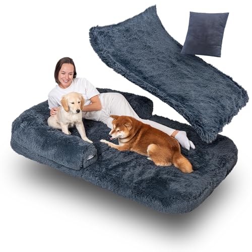 Furriday Faltbares menschliches Hundebett für Erwachsene, orthopädisches Memory-Foam-Hundebett für Menschen von Furriday