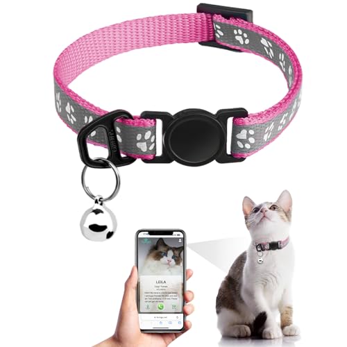 Katzenhalsband mit QR-Code-Namensschild, reflektierendes Kätzchen-Halsband mit Glöckchen, personalisierbar, ultra-langlebig, verstellbar, Schnellverschluss, passend für die meisten Mädchen, Jungen, von Furrigo