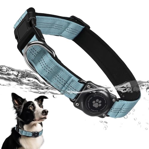 Upgraded AirTag Hundehalsband, IP68 wasserdicht, Air Tag Hundehalsbandhalter, reflektierend, ultra-langlebig, bequem gepolstert, robuste Hundehalsbänder für kleine, mittelgroße und große Hunde (M (32 von Furrigo
