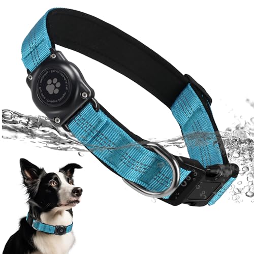 Upgraded AirTag Hundehalsband, IP68 wasserdicht, Air Tag Hundehalsbandhalter, reflektierend, ultra-langlebig, bequem gepolstert, robuste Hundehalsbänder für kleine, mittelgroße und große Hunde (XL von Furrigo
