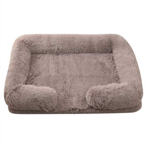 FurryNap Orthopädisches Hundebett für kleine Hunde, stützende Schaumstoff-Hundesofa, waschbar, rutschfeste Unterseite, Haustierbett (Reisbraun, 81,3 cm) von FurryNap