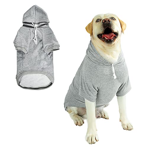 Furryilla Haustier Kleidung für Hund, Hund Hoodies Sweatshirt mit Leine Loch für mittlere große Hunde（Grau-XL） von Furryilla