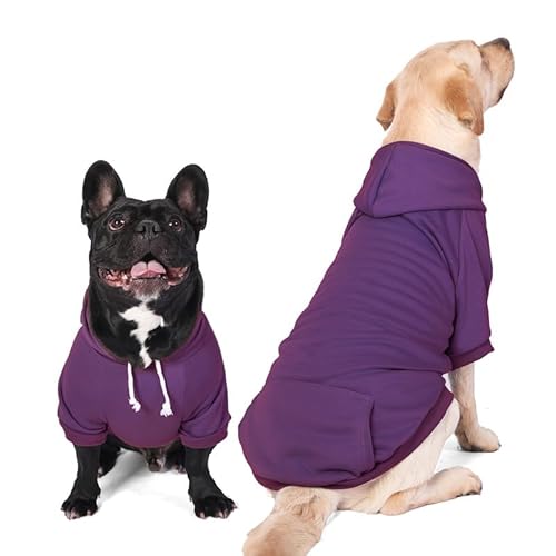 Furryilla Haustierkleidung für Hunde, Hunde-Kapuzen-Sweatshirt mit Loch für die Leine für mittelgroße und große Hunde (Lila, Größe 4XL) von Furryilla