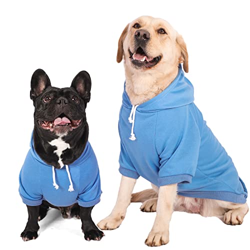 Furryilla Hundeanzug, Hunde-Kapuzenpullover mit Loch für die Leine für mittelgroße und große Hunde, XXL, blau von Furryilla