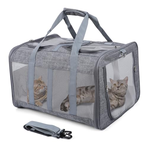 Furryilla Katzentransportbox für 2 Katzen Hunde und Kaninchen Groß Transportbox Tragetasche bis 17kg/38lb von Furryilla