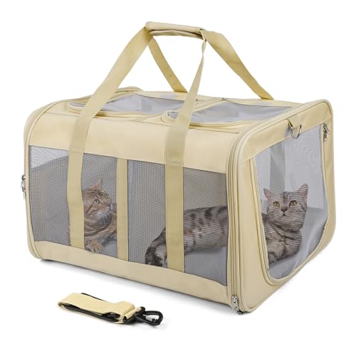 Furryilla Katzentransportbox für 2 Katzen Hunde und Kaninchen Groß Transportbox Tragetasche bis 17kg/38lb von Furryilla