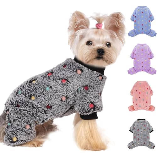 Hunde-Pyjama, für kleine Hunde, Baumwolle, dehnbar, für kleine Hunde, weibliche und männliche Hunde, Winter-Hunde-Pyjama, für kleine Hunde, Mädchen, Grau, Größe S von Furrymong