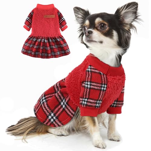 Hundepullover für kleine Hunde, Chihuahua-Kleidung, Fleece, Hundepullover, Kleid, weich, dehnbar, Haustier-Hundepullover, Welpenkleidung, Katzenkleidung für kaltes Wetter (Größe S) von Furrymong