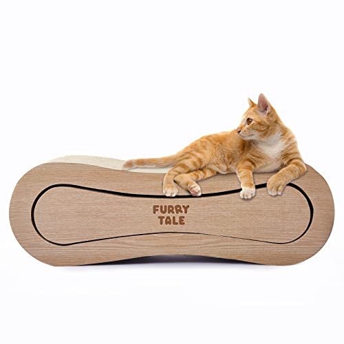 Furrytale 2 in 1 Kratzunterlage für Katzen – Wellpappe Infinity Wave Katzen Kratzbrett, wendbar, großer Katzenlounge-Kratzer für Indoor-Katzen von Furrytale