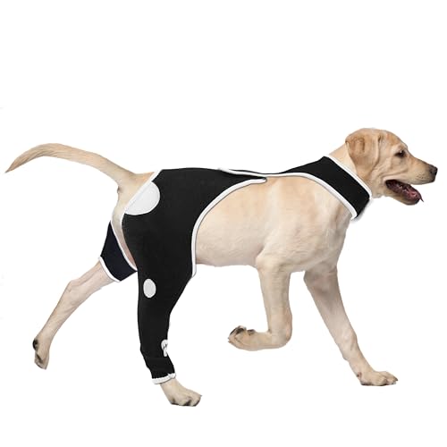 Hunde-OP-Anzüge hinten rechts Bein, abriebfeste und wasserdichte Haustierärmel für Hunde, um das Lecken zu stoppen, reflektierendes Material, Hundehose, Kegelhalsband, Alternative, XS von Furtent