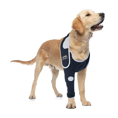 Hunde-OP-Anzüge vorne rechts Bein, waschbare Haustierärmel für Hunde, um das Lecken zu stoppen, reflektierendes Material, Ellenbogenschützer, Kegelkragen, Alternative XS von Furtent
