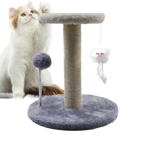 Furtryvl Katzenbaum Turm, Katzenkratzbaum, Katzenkratzspielzeug, Kätzchen Haustier Aktivitätsbaum mit Feder und Federball, interaktiver Kippschutz für große Katzen von Furtryvl