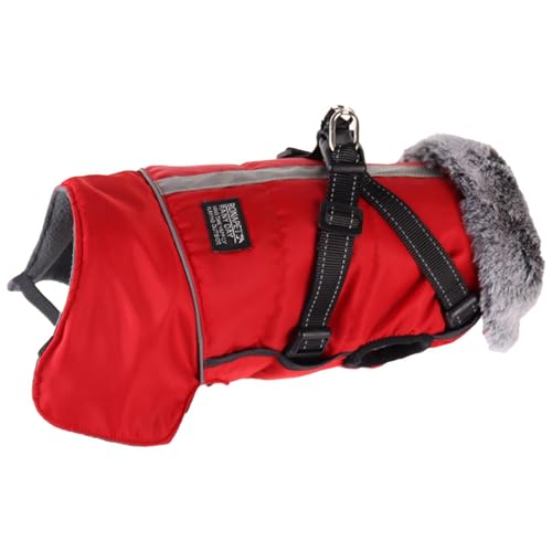 Furtryvl Warmer Hundemantel, reflektierende Hunde-Fleecejacke, wasserdicht, winddicht, Hundekostüm, Haustierbekleidung, verstellbare Weihnachts-Hundeweste zum Skifahren, Spazierengehen von Furtryvl