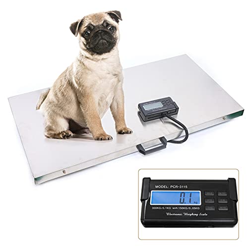 Futchoy LCD Digitale Veterinärwaage Paketwaage Veterinärwaage Tierwaage Hundewaage Plattformwaage 300KG 103 * 53cm von Futchoy